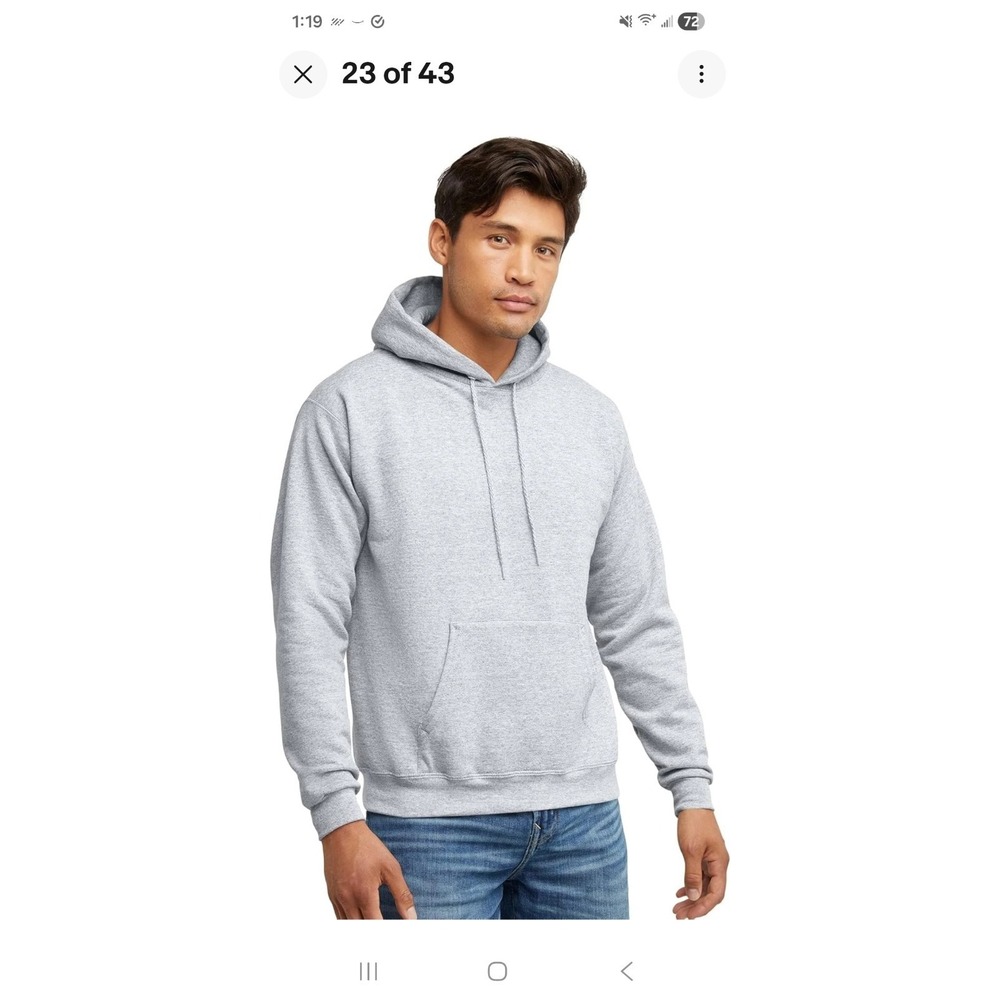 Hanes EcoSmart Recycled Content Pullover Hoodie‎ Gray Size M